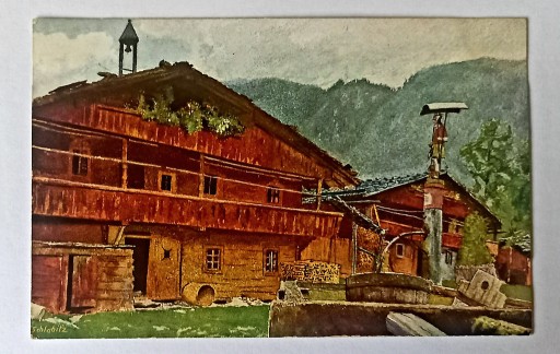 Zdjęcie oferty: Pocztówka Malarstwo Schlabitz Alpy ok. 1920r