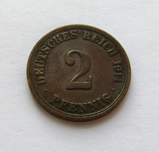 Zdjęcie oferty: 2 pfennig 1914A, Cesarstwo Niemieckie