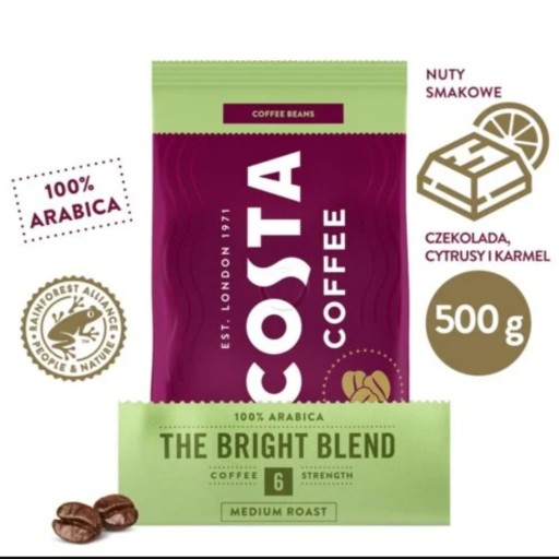 Zdjęcie oferty: Kawa ziarnista Costa Coffee The Bright Blend 500g