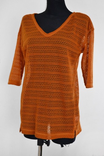 Zdjęcie oferty: pomarańczowy sweterek ażurowy next jesień L