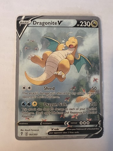 Zdjęcie oferty: Dragonite V 192/203 Niespotykana Karta Pokemon