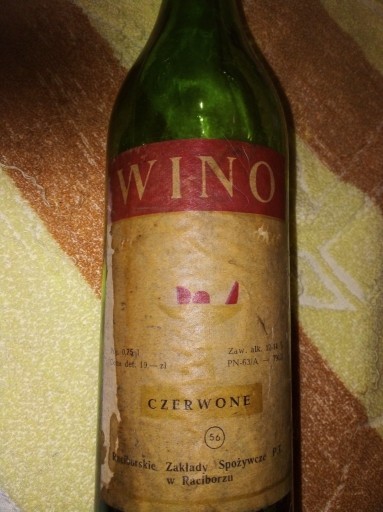 Zdjęcie oferty: Stara zabytkowa butelka wino czerwone  PRL u