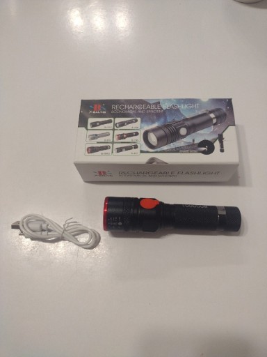 Zdjęcie oferty: Taktyczna latarka LED metalowa obudowa aku USB