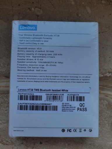 Zdjęcie oferty: Słuchawki bezprzewodowe LENOVO HT38