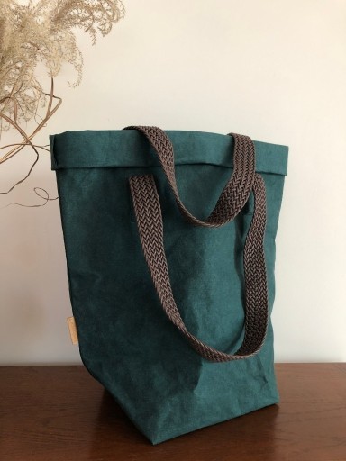 Zdjęcie oferty: Torba damska z papieru Washpapa - zieleń butelkowa