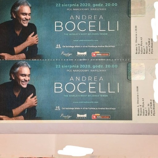 Zdjęcie oferty: Andrea Bocelli 2szt 22.08.2022 
