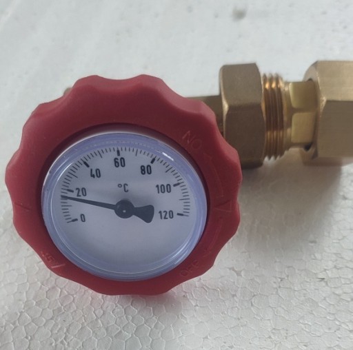 Zdjęcie oferty: Zawór odcinający AFRISO z termometrem czerwony  0-120°C  DN15