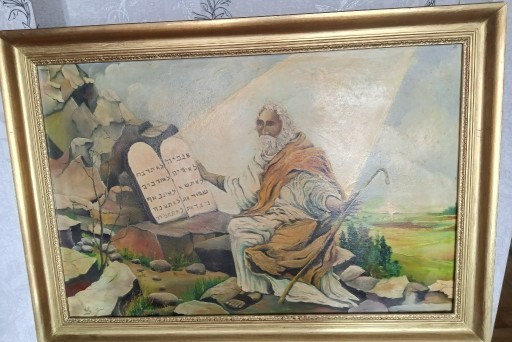 Zdjęcie oferty: antyczny obraz "  Mojżesz na górze Synaj"