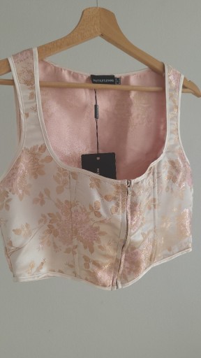 Zdjęcie oferty: Nowa bluzka gorset haftowana kwiaty letnia crop top