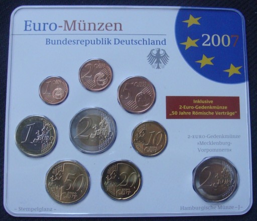 Zdjęcie oferty: NIEMCY - Euro - Munzen 2007 J + okolicznościowe