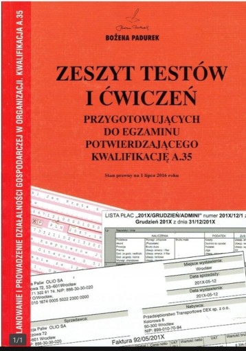 Zdjęcie oferty: Zeszyt testów i ćwiczeń AU. 35 rok 2020 Padurek