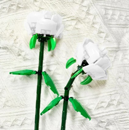 Zdjęcie oferty: Klocki Kwiatki Róże Kwiaty Zestaw Białe 