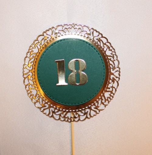 Zdjęcie oferty: Topper na tort 18 urodziny butelkowa zieleń złoty