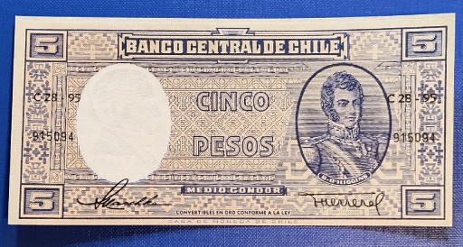 Zdjęcie oferty: Banknot ,Chile 5 pesos