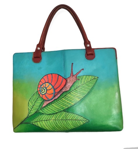 Zdjęcie oferty: Skórzana torebka ręcznie malowana 