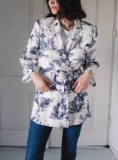 Zdjęcie oferty: Kappahl Vintage Stories biała marynarka kimono angielski wzór hampton r S