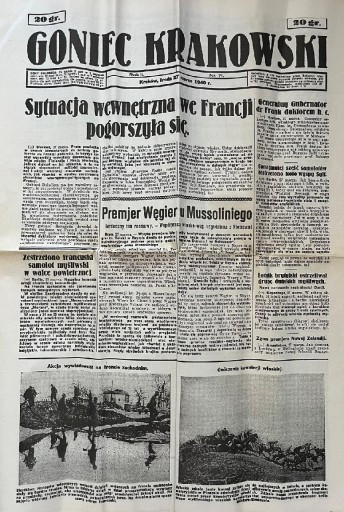 Zdjęcie oferty: Goniec Krakowski 1940 r.