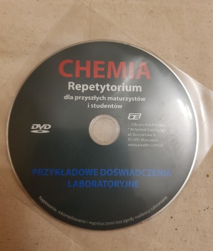 Zdjęcie oferty: Płyta do repetytorium z chemii Pazdro