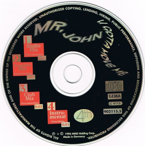 Zdjęcie oferty: Mr. John - U Gotta Move Me 1995 EURODANCE TYLKO CD