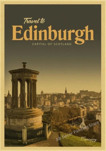 Zdjęcie oferty: PIĘKNY plakat vintage EDYNBURG Szkocja