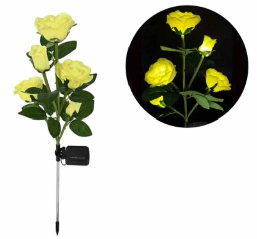 Zdjęcie oferty: Róża żółta LED solar x5
