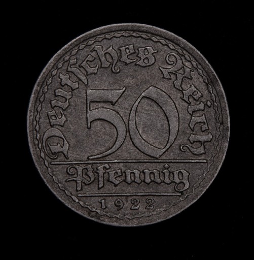 Zdjęcie oferty: 50 pfennig 1922 F, bardzo dobra