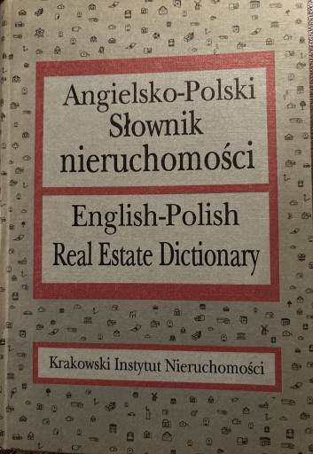 Zdjęcie oferty: Angielsko-Polski słownik nieruchomosci
