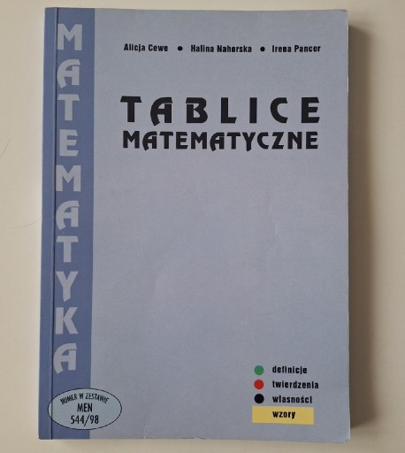 Zdjęcie oferty: tablice matematyczne