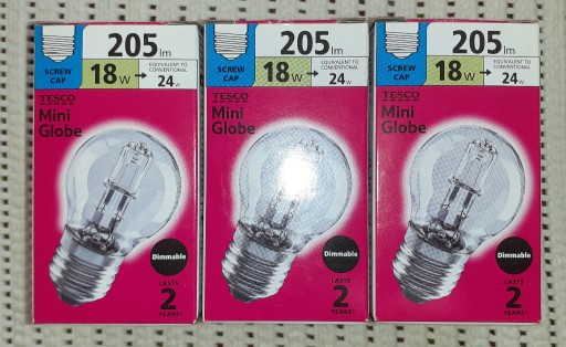 Zdjęcie oferty: Zestaw 3 szt ŻARÓWEK HALOGEN 18W E27 NOWE