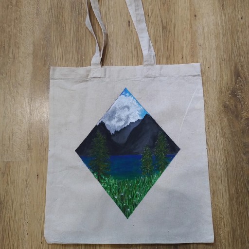 Zdjęcie oferty: Ręcznie malowana torba - góry.