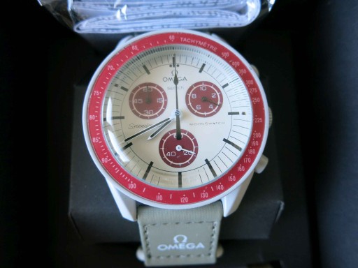 Zdjęcie oferty: Omega Swatch Mission to Pluto S033G100 burgund bio