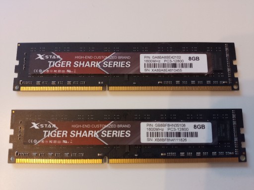 Zdjęcie oferty: Pamięć RAM  X-Star DDR3 2x8GB 1600 Mhz