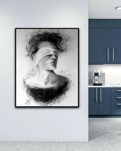 Zdjęcie oferty: Obraz do salonu, loft, industrial, czarny obraz.