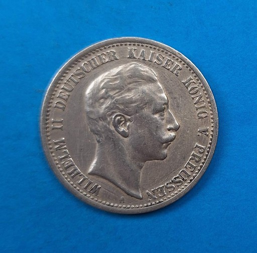 Zdjęcie oferty: Niemcy, Prusy 2 marki 1907, Wilhelm II, Ag 0,900