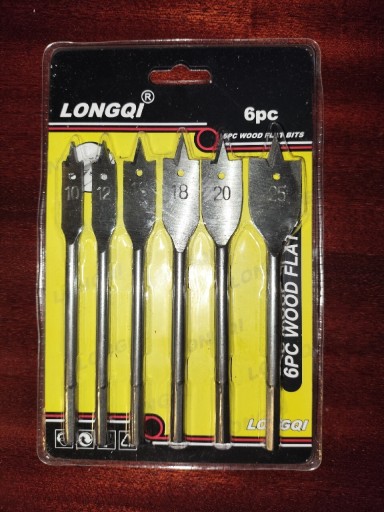 Zdjęcie oferty: Zestaw 6 wierteł piórowych do drewna 10, 12, 16, 18, 20, 25 mm