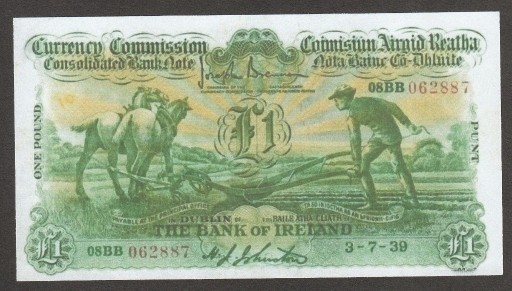 Zdjęcie oferty: IRLANDIA 1 funt 1939 - KOPIA