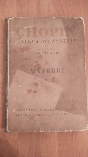 Zdjęcie oferty: Chopin Dzieła Wszystkie X Mazurki Nuty 1949r.