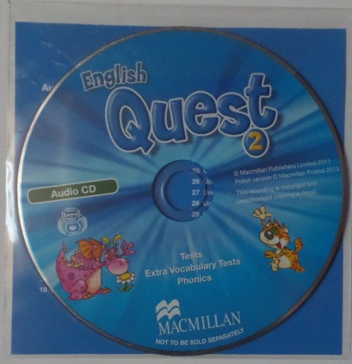 Zdjęcie oferty: English Quest 2 Audio CD tests nagrania Phonics