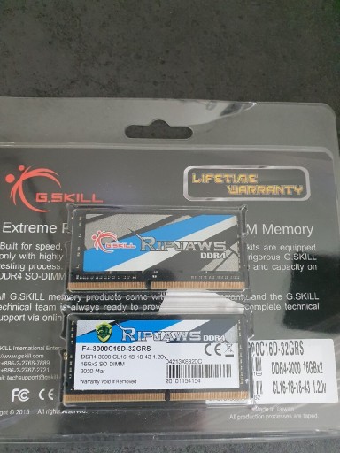 Zdjęcie oferty: Pamięć RAM G.Skill Ripjaws 2x16GB DDR4 3000 