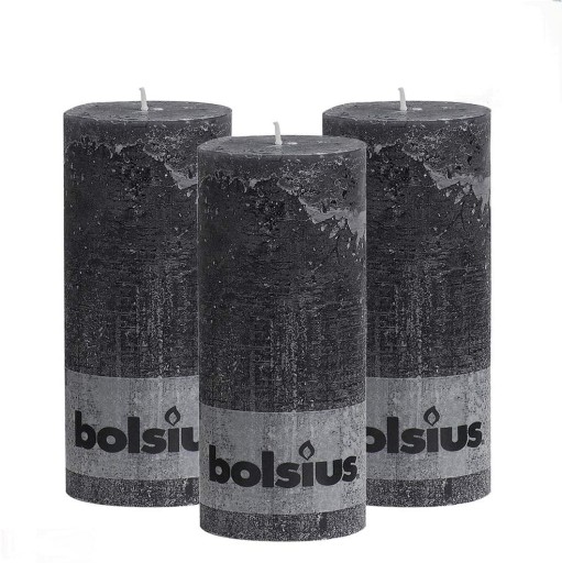 Zdjęcie oferty: Bolsius Świeca rustykalna antracyt dekoracyjna 13 cm