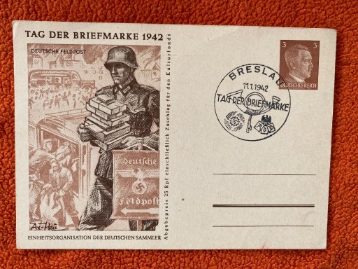 Zdjęcie oferty: TAG DER BRIEFMARKE 1942, kartka pocztowa 