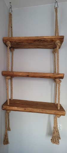 Zdjęcie oferty: Półki wiszące stare drewno sznur