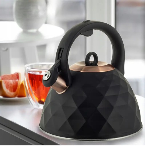 Zdjęcie oferty: Czajnik tradycyjny z gwizdkiem – 3L, czarny, do gazu i indukcji