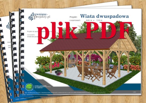 Zdjęcie oferty: Projekt: Wiata ogrodowa drewniana 4,5m x 5,5m PDF