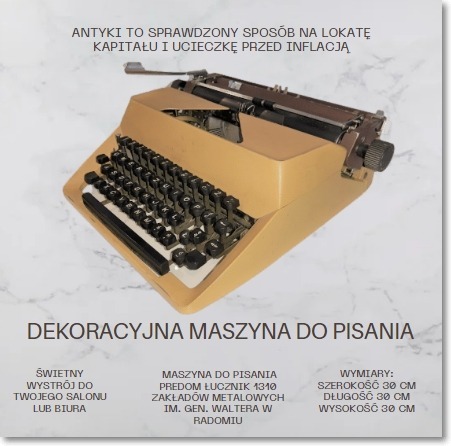 Zdjęcie oferty: Maszyna do pisania Łucznik 1301 Predom