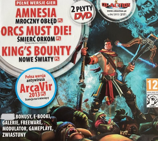 Zdjęcie oferty: Gry CD-Action 2x DVD 217: Amnesia, King’s Bounty