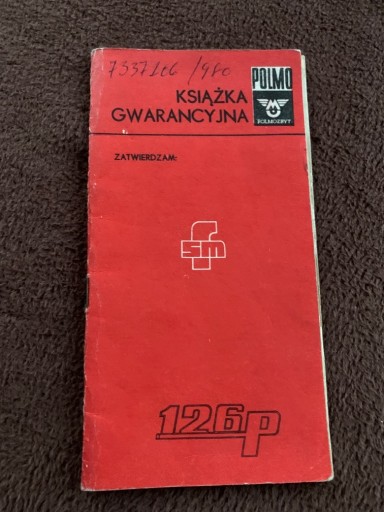 Zdjęcie oferty: Polski Fiat 126p książka gwarancyjna 78r. J