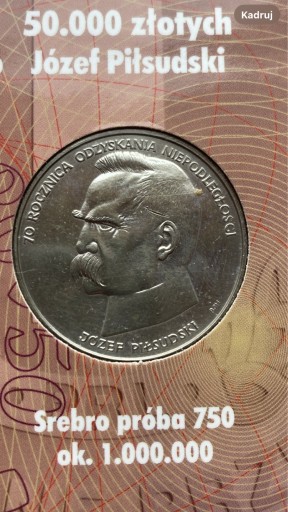 Zdjęcie oferty: 50 000zł 1988r. „Józef Piłsudski”