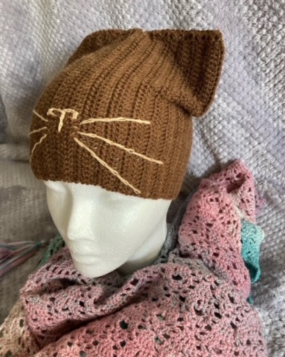 Zdjęcie oferty: Kocia czapeczka, na jesień i zimę, hand made