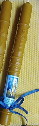 Zdjęcie oferty: Gromnica z Krzyżem i modlitwą 100% wosk pszczeli 